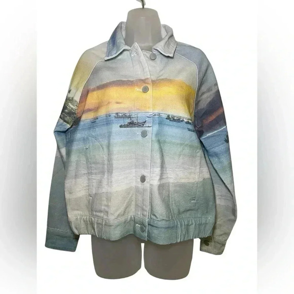 Blank NYC Lost In Paradise Painted Denim Jacket Size M NWT - Picture 3 of 6